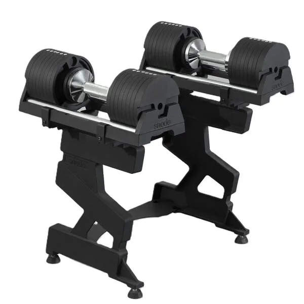 Snode Ultimate Strength Training Bundle : Adjustable Dumbbells (80 lbs)/Magnetic plates/Rack 